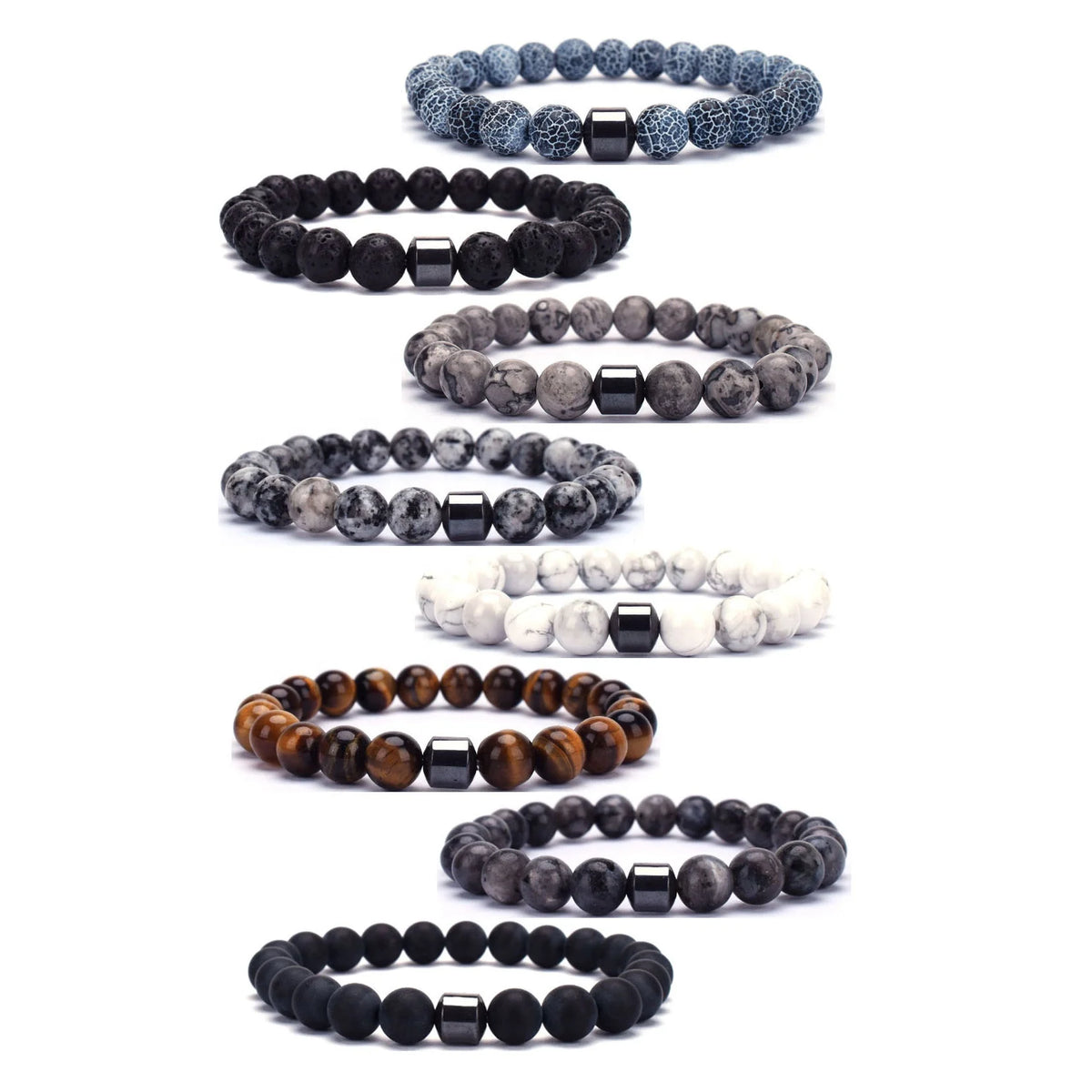 2021 Hot Men Women Hematite Jewelry Pulsera Mujeres Natural Gemstone Bangles Healing Stone Bead Bracelets