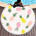 Manufacturers Wholesale New Beach Towel Summer Beach Microfiber Beach Blanket Fruit Pineapple Round Towel