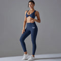 Free Customization New Beautiful Back Hollow High Waist Tight Solid Color Free Underwear Women Yoga Set