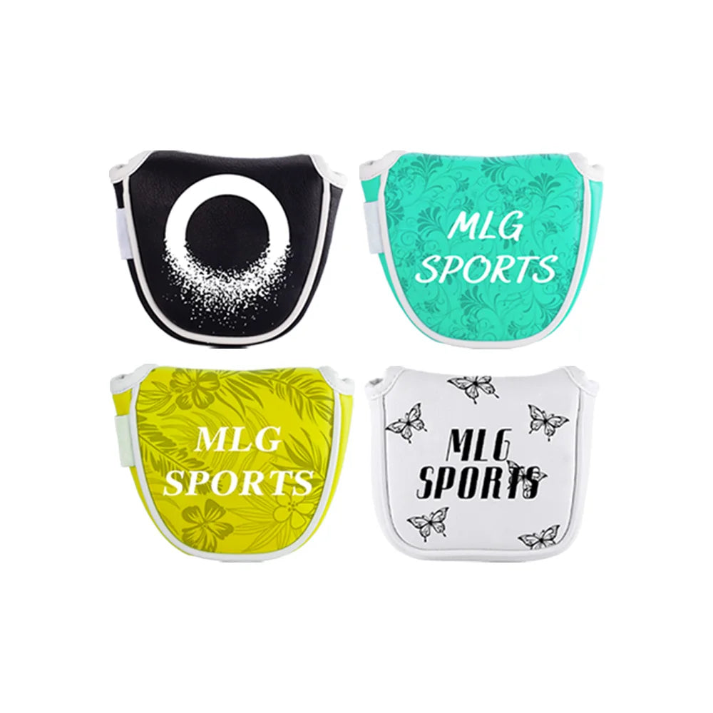 Custom Logo Shape Waterproof PU Leather Magnetic Closure Golf Mallet Putter Head Covers New Design with Unique Style