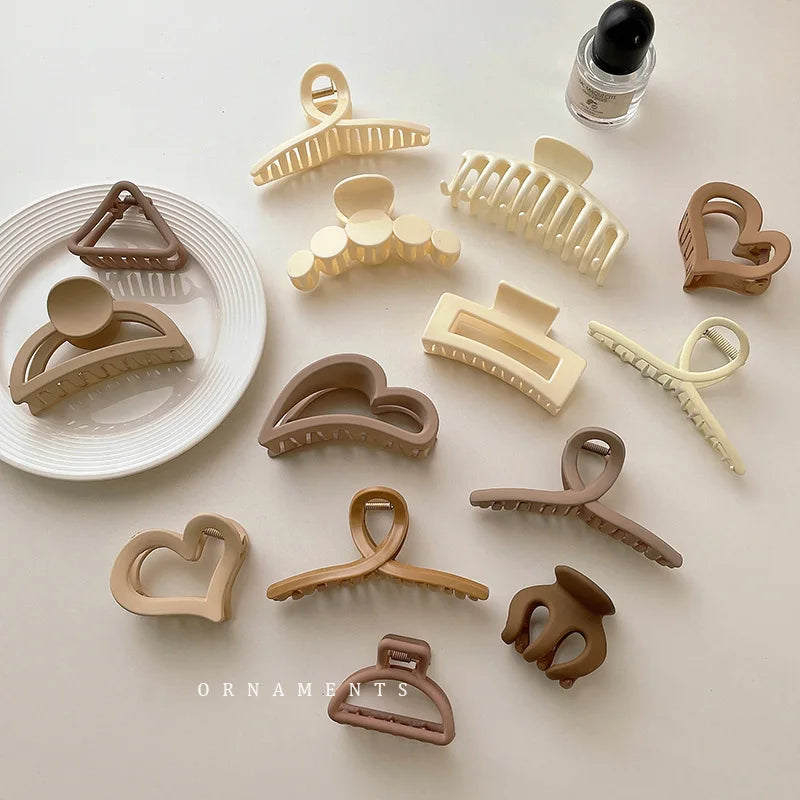 Flower Claw Clips for Thick Hair Non-Slip Hair Accessories with Multi-Styles Neutral Colors Hair Claw
