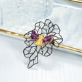 C8357 Abiding Fine Jewelry New Arrival Pear Cut 4X6mm Natural Amethyst Bee Women Brooches Jewelry 925 Silver Gemstone Brooch