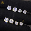 Classic Simple Design 5mm 6.5mm 8mm Moissanite Screw Back Earrings Pass Diamond 925 Silver Unisex Earring Hiphop Jewelry