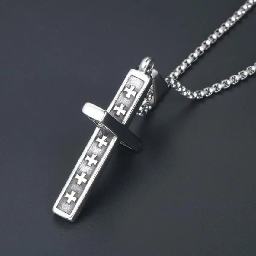 Vintage Exquisite Cross Pendant Necklace Stainless Steel Accessory Trendy Personalized Direct Sales From Manufacturer