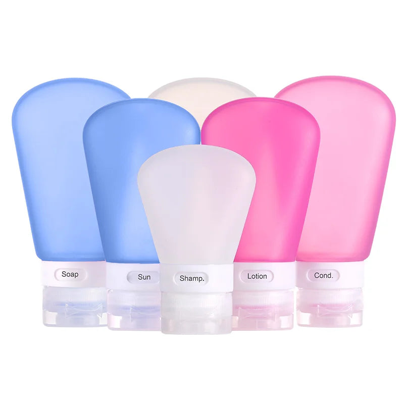 Portable Skin Care Serum Airless Containers Kit Refillable Emulsion Cream Tube with Squeeze Lotion Travel Shampoo Bottle Set