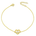 Fashion Jewelry 925 Sterling Fashion Love Heart Silver Bracelet with 5A Zirconia Wholesale Gold Plated Jewelry
