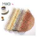 Rose Gold Dahlia Round Placemat Pressed Vinyl Design for Home or Kitchen Use