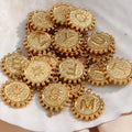 Dreamshow Beaded Round Lucky Gold Plated Earring Charm Pendant Designer Charm Initial Charms Stainless Steel