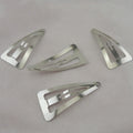 7.0cm 2.75inch Silver Jumbo Triangle Metal Snap Hair Clips for Womens DIY Big Side Hairpins Lead Free Nickle Free