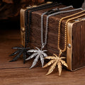 Custom Men's Necklace Jewelry Silver Maple Leaf Pendant Stainless Steel Necklace for Man