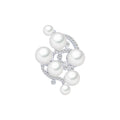 Exquisite Elegant Adjustable White Pearl Cluster Bridal Ring for Women Wedding Cubic Zircon Jewelry for Brides Bridesmaids Gift