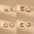 VKME Charm 18K Gold Plated Stainless Steel Chunky Earring Waterproof Jewelry for Women Gift