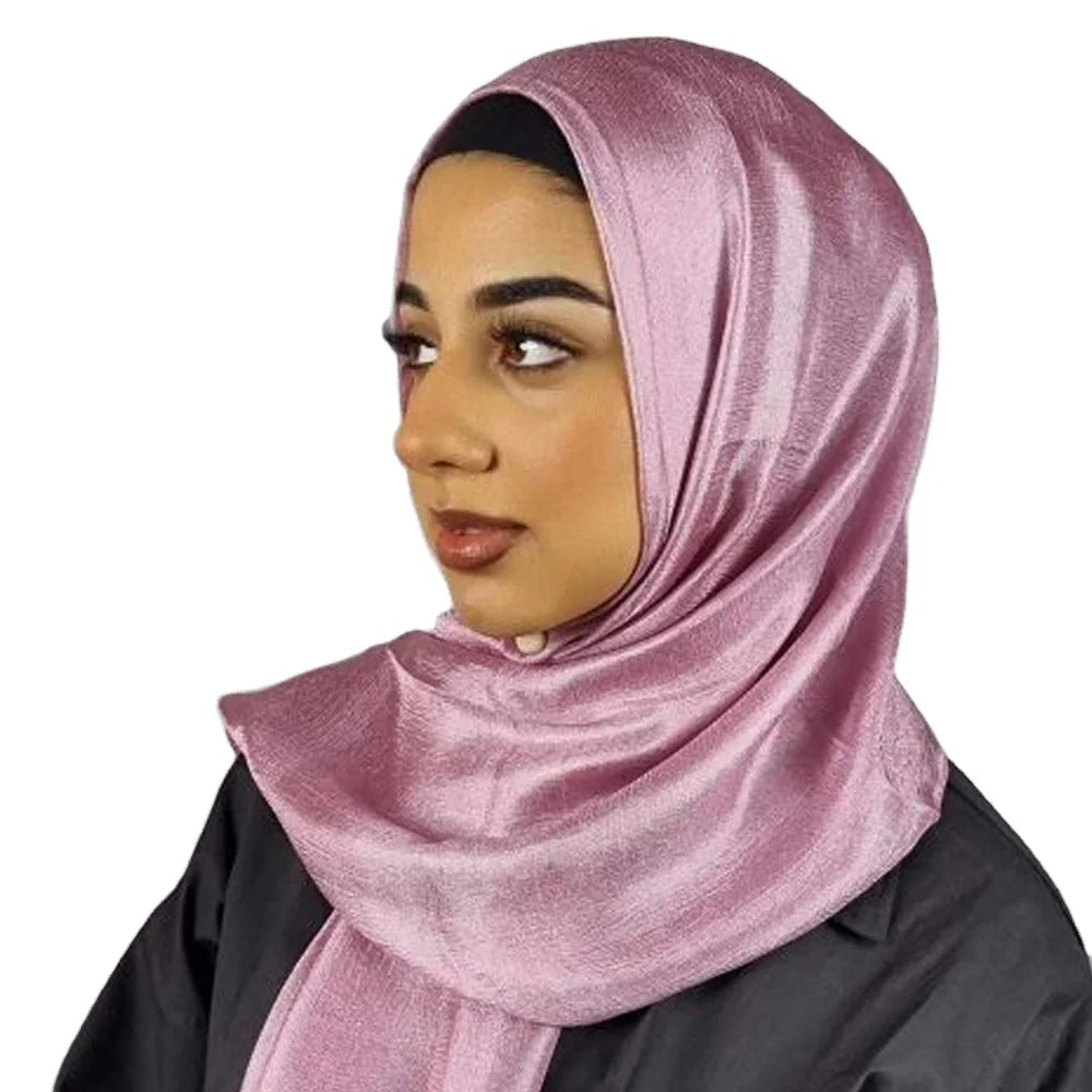 Luxury Women's Fashion Solid Silk Linen Hijab Shawl Spring Season Shawl From Factory for Summer Lady