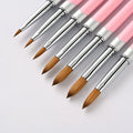 Pure 100% Kolinsky Acrylic Nail Brush Powder and Gel Nail Polish Brush Kolinsky Acrylic Nail Brush Pink
