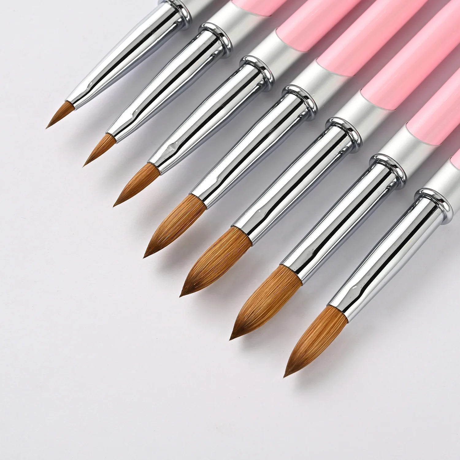 Pure 100% Kolinsky Acrylic Nail Brush Powder and Gel Nail Polish Brush Kolinsky Acrylic Nail Brush Pink