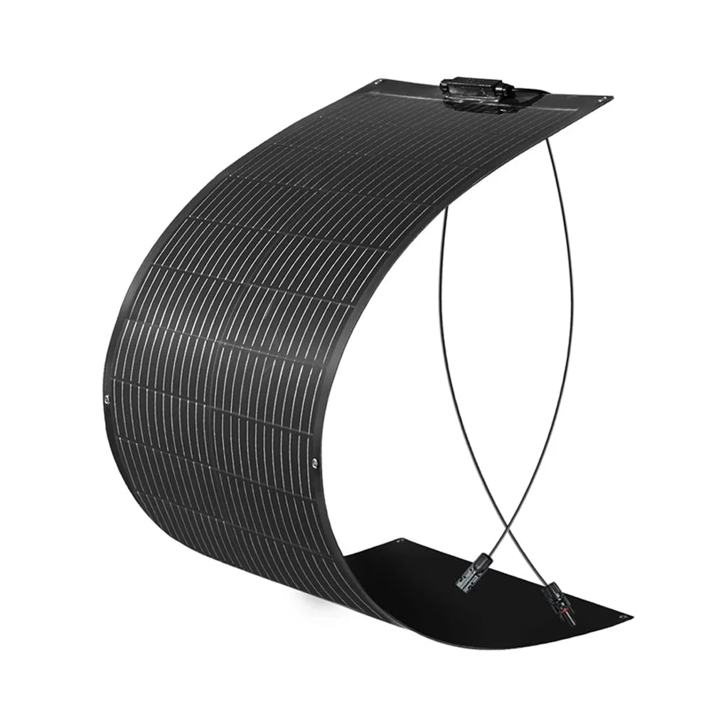 Semi ETFE Custom 100W 200W 18V Monocrystalline Flexible Full Black 25.4% Efficiency Solar Panels Kits Catamaran Trawler Hardtops