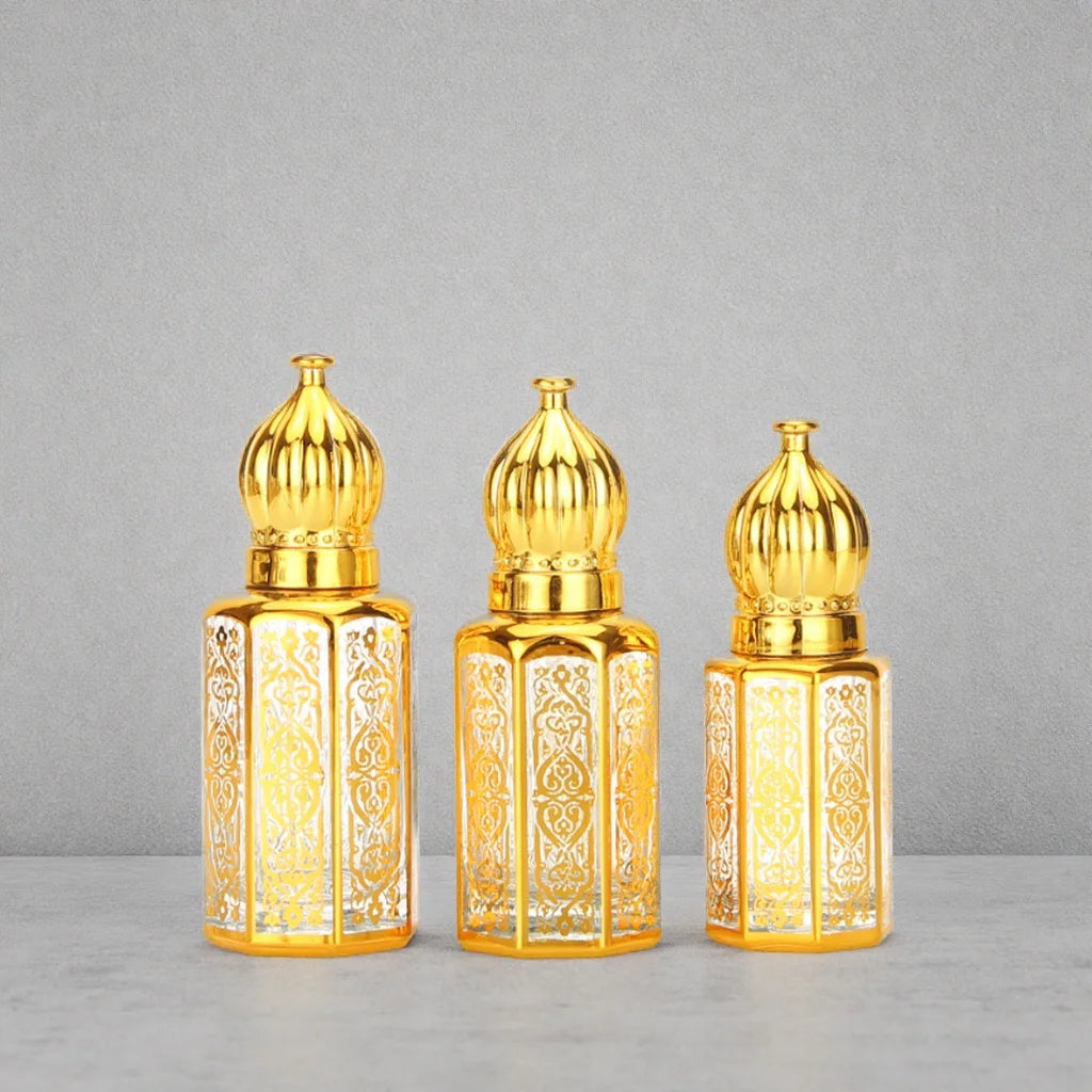 3ml Octagonal Glass Eye Massage Bead Bottle Essential Oil Travel Sample Empty Cosmetic Container Hot Stamping Surface Box Lab
