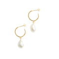 New Baroque Fashion Natural Fresh Water Pearls Drop Earrings Trendy Stainless Steel Women's Jewelry