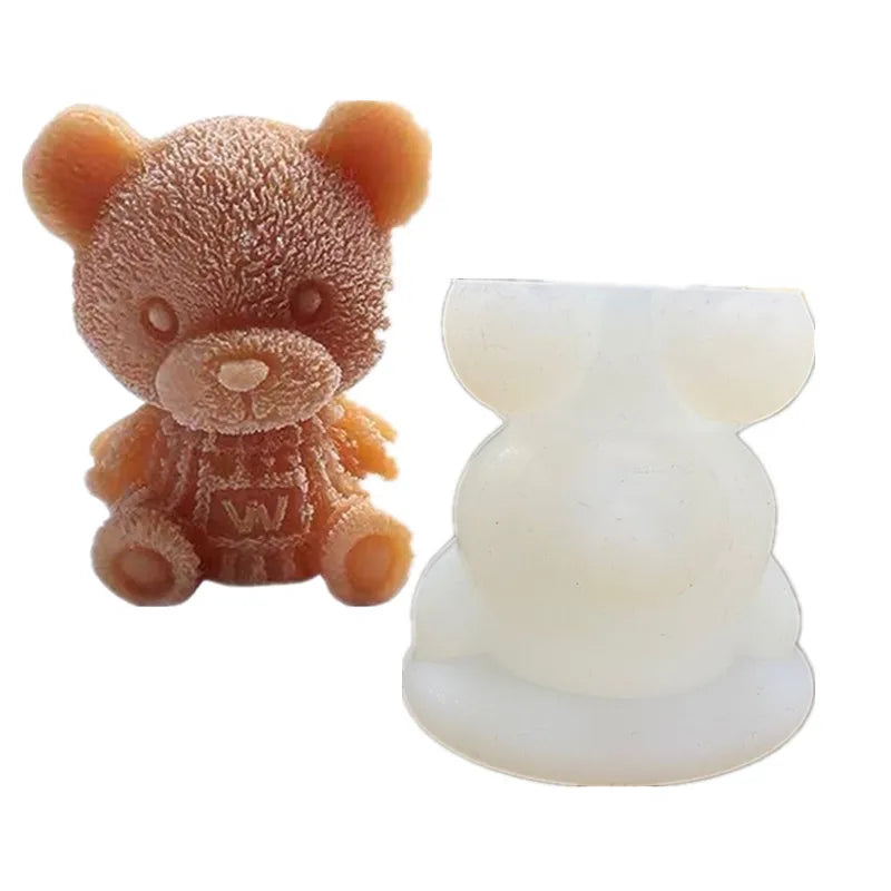 3D Bear Ice Cube Mold for Coffee Drinks Teddy Bear Resin Molds