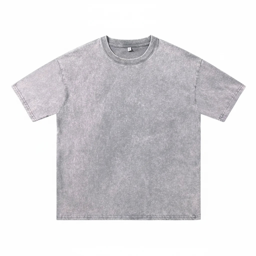 230g American style Men's & Women's T-shirt | Vintage Washed Distressed Tee | Custom Short-Sleeve Cotton Loose Fit Streetwear