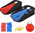 BestChoice Family Outdoor Game Collapsible Corn Hole Toss Bean Bag Set with Oxford Cloth 90x60x21cm Blue/Red Light Weight