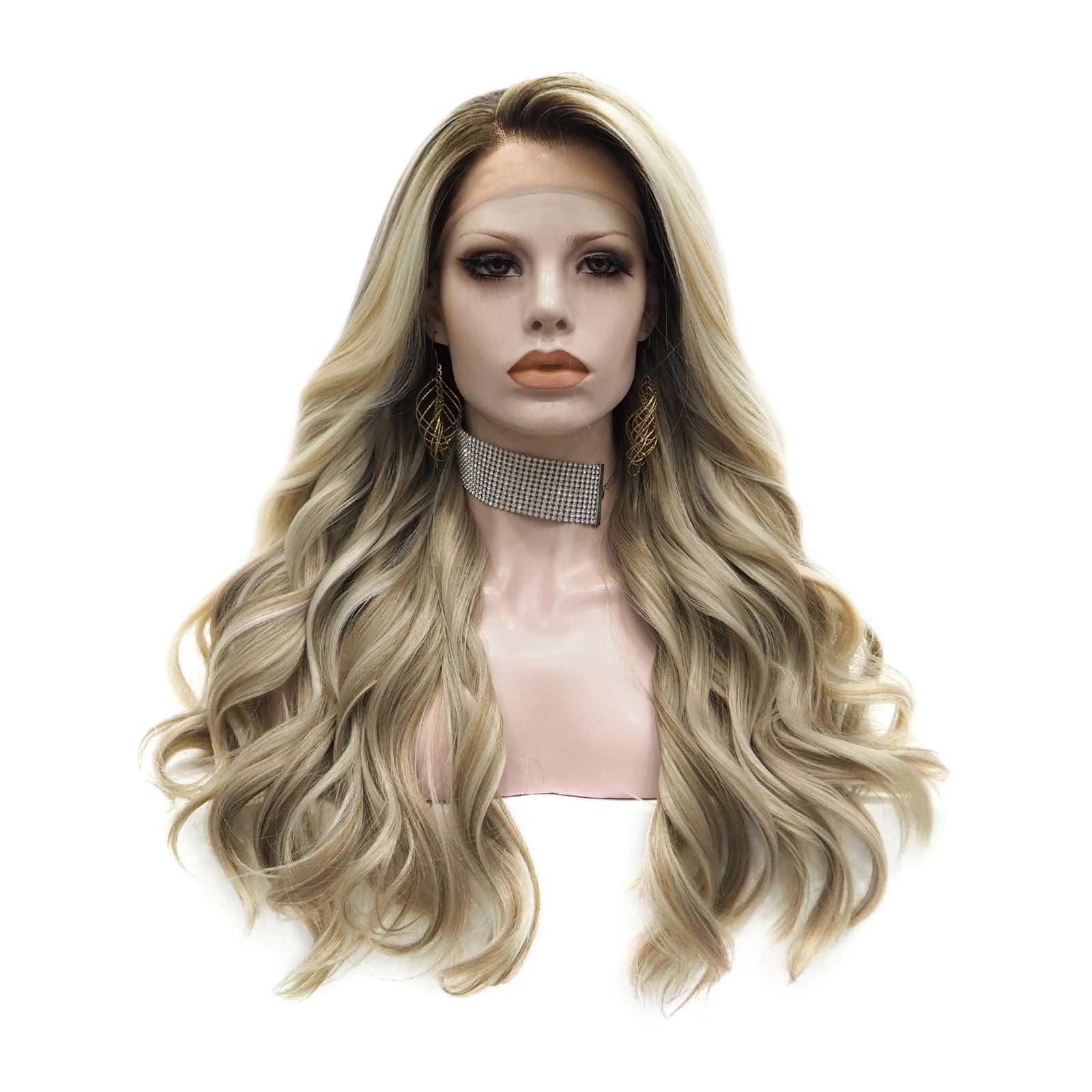 Celebrity Wig  Cosplay  Long Wavy Dyed  Natural Color Daily Life Wearing Matte  Fiber Synthetic Lace Front Wigs