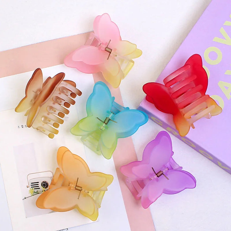 Wholesale New Fashion Acrylic Hair Claw Clip Fluorescent Candy Color Women Big Hair Clips for Thick Hair Girls Accessories