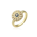 Hot Sale 18k Gold Plated  Sun Devil Eye Ring Necklace Zircon Ring and Necklace