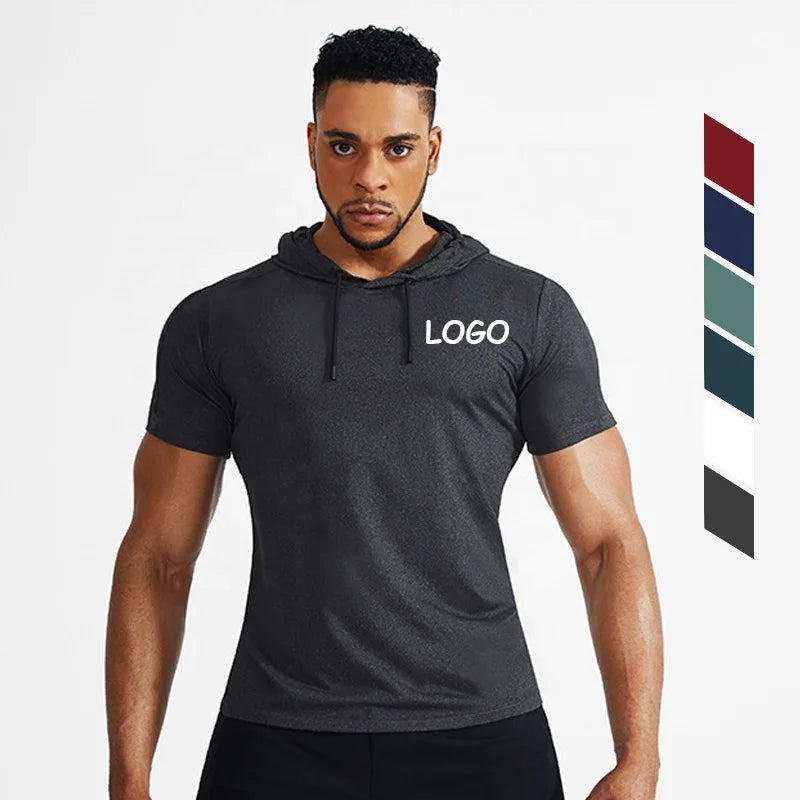 EU Men's Sports Gym T Shirts Quick Dry Mesh Lightweight Pullover Hoodie Mens Training Wear Fitness Clothing Work Out Sweatshirt
