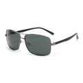 Fashionable Metal Rectangle Frame Double Bridge Polarized Sun Glasses Sunglasses for Men
