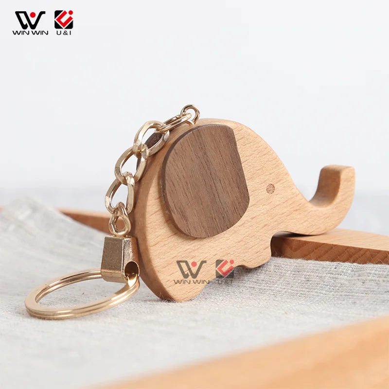Hot Cherry Wood Lovely Key Chain Carving Lucky Wood Keyring Custom Pattern KeyChain MegaBDM