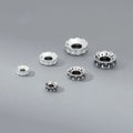 5.3mm 7.8mm 9.7mm S925 Sterling Silver Irregular Textured Wheel Flower Spacer Charm Beads for Jewelry Making Accessories