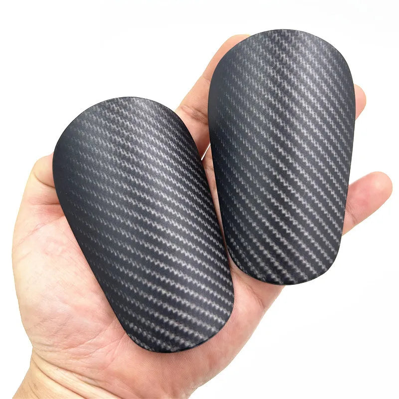 CE Promotional Portable Carbon Fiber Printed Black Hard Plastic Mini Sublimation Soccer Shinguard Football Training Shin Guards