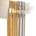 Hip Hop Gold Plated Jewelry 8mm 10mm 12mm Stainless Steel Miami Cuban Chain Bracelet Necklace for Men Women