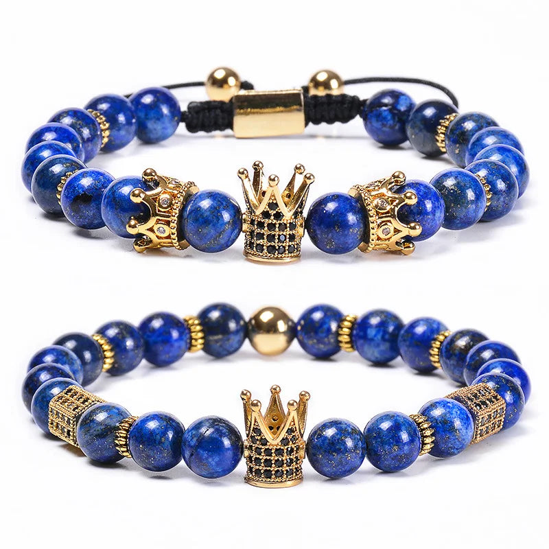 Handmade Vintage Adjustable Natural Healing Blue Lapis Stone Beads Beaded Bracelet Jewelry Women Bracelets in Bulk
