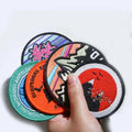 Free High-quality Sample of Embroidered Denim Patch with Custom Embroidery and Woven Iron-on Patches for Clothing Fabric