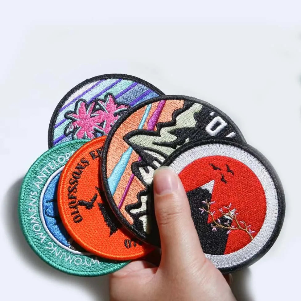 Free High-quality Sample of Embroidered Denim Patch with Custom Embroidery and Woven Iron-on Patches for Clothing Fabric