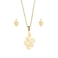 Stylish Chic Stainless Steel Jewelry Sets for Women Featuring Snake Pendant Necklace Earrings Sets Stylish Chic Accessories