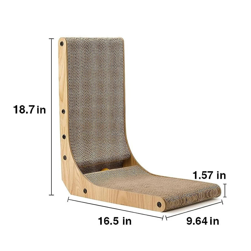 Simple Vertical L-type Wood Cat Scratching Board Wear-resistant Scratcher for Cat Scratching Pad with a Ball Pet Supplier
