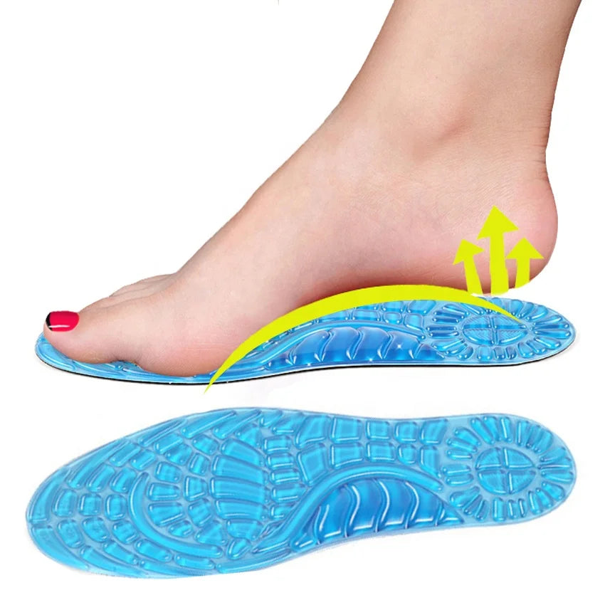 Silicone Massaging Gel Shoe Insoles for Foot Pain Relief Arch Support&Shock Absorption Full Length Cushion Support Pad Insert