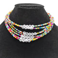 Summer Glass Rice Seed Beads Acrylic Letter Beads Inspire Lucky Smile Angel Moon love Girl Hope Necklace Women Choker Jewelry