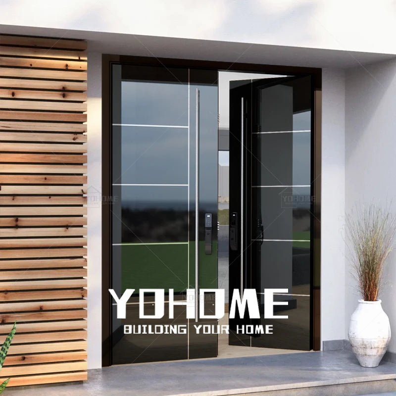 American Mansion Design Luxury Main Entry Steel Double Door Entrance Double Security Door Steel Front Entry Door