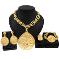 Zhuerrui Luxury Large Pendant Necklace Jewelry Set Italian Gold Crystal Chameleon Jewelry Sets Bridal Wedding Jewellery H0081