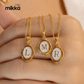 Personalized Custom Letter Necklace 18k Gold Plated Stainless Steel Waterproof Enamel Necklace Initial Necklace