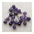 Luxury Amethyst Purple Crystal Ball Stud Earrings Stainless Steel Needle Healing Crystal Gemstone Stud Earrings for Women