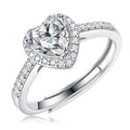 1 Carat Moissanite Diamond Engagement Wedding Band 925 Sterling Silver Love Bridal Rings for Women