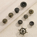 Antique Feng Shui Wheel Rudder Handle Mediterranean Style Drawer Wine Box Cabinet Wardrobe for Kitchen Dresser Home Use Packing