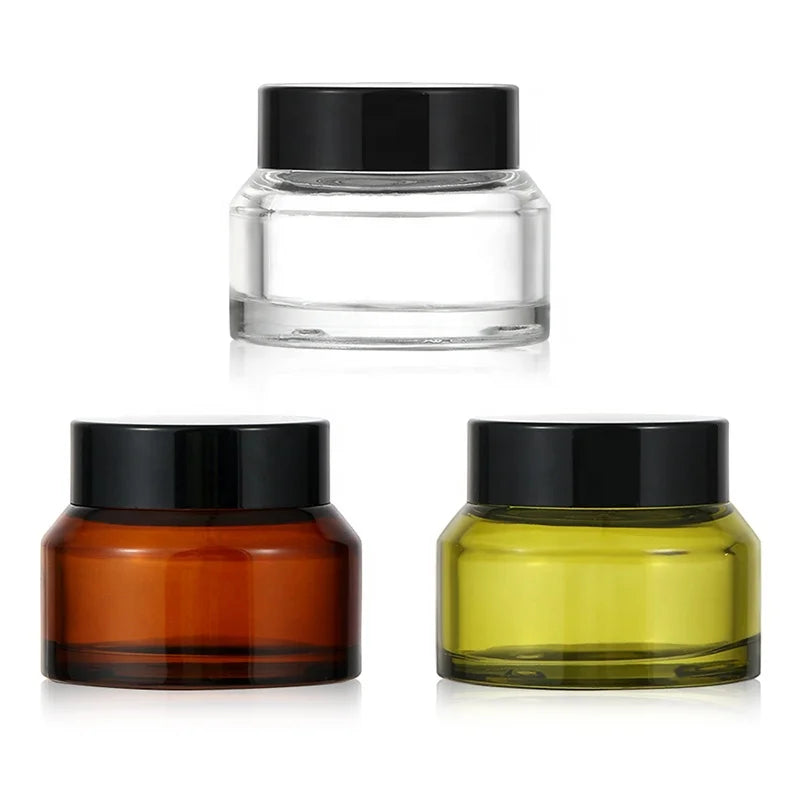 Cream Glass Jar 2024 New Arrival Empty Round RTS Clear Face Cream Glass Cosmetic Jar Container