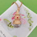 New 8g Recyclable Car Perfume Bottle Wooden Lid Frosted Transparent Glass Essential Oil Bottle