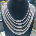 Wholesale Hip Hop Iced Out Fine Jewelry 2mm 3mm 4mm 5mm 6mm 6.5mm Lab Diamond 925 Silver VVS Moissanite Tennis Chain Necklaces